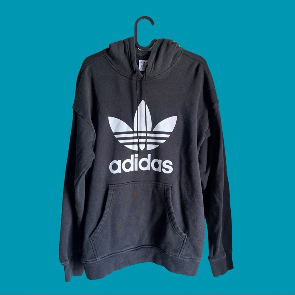 Adidas Black Sweater and Jogger Set with Trefoil Logo
